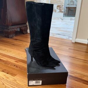 Via Spiga Black Suede Heeled Boots